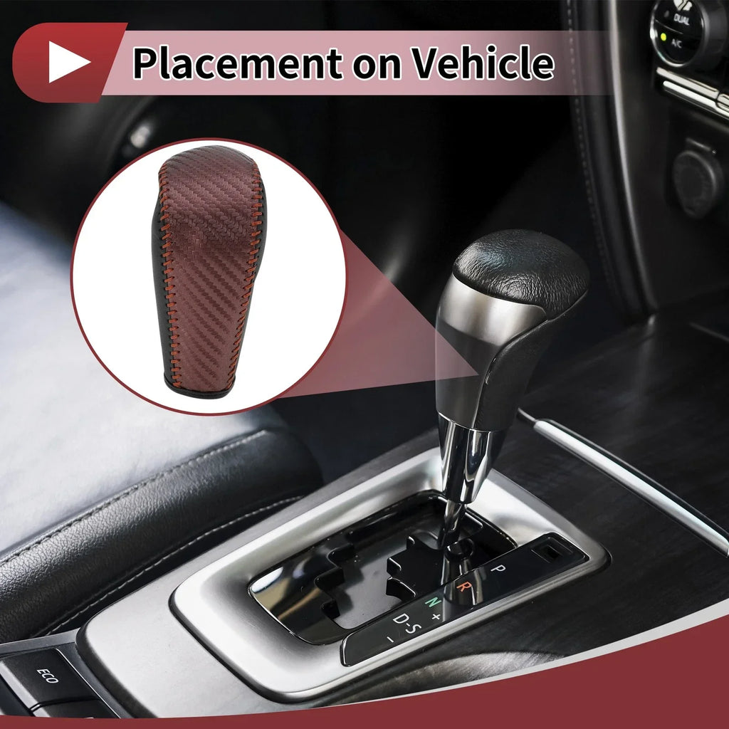 1 Pc Gear Shift Knob Cover for BMW 3 Series E90 Brown Faux Leather