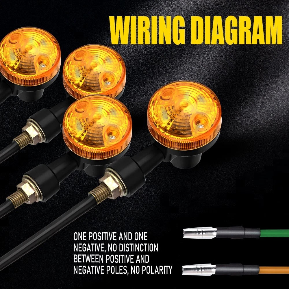 Set of 4 Turn Signal Blinkers for Yamaha Kawasaki Honda (Black Amber)