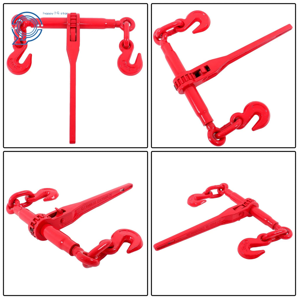 Set of 4 Chain Binders for Load Securement (10FT, 3/8"-1/2", G80)