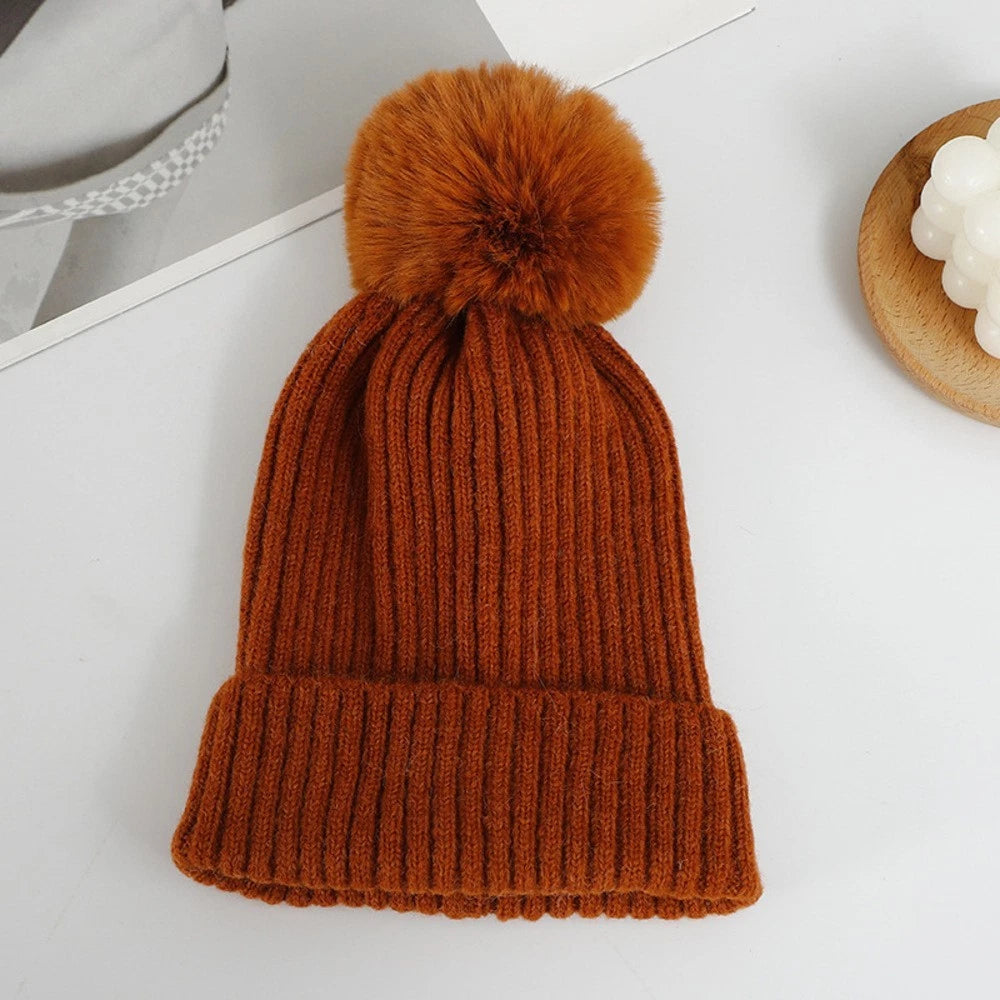 Knitted Hat for Everyday Wear - Breathable Cotton Blend, Double Layer Warmth