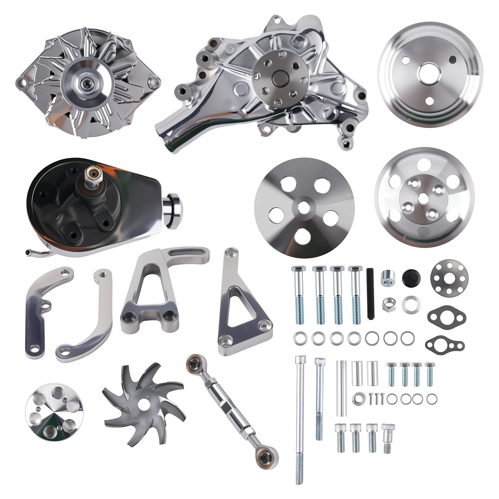 Engine Accessory Bracket Kit for Long Water Pump Applications (1958–1995)