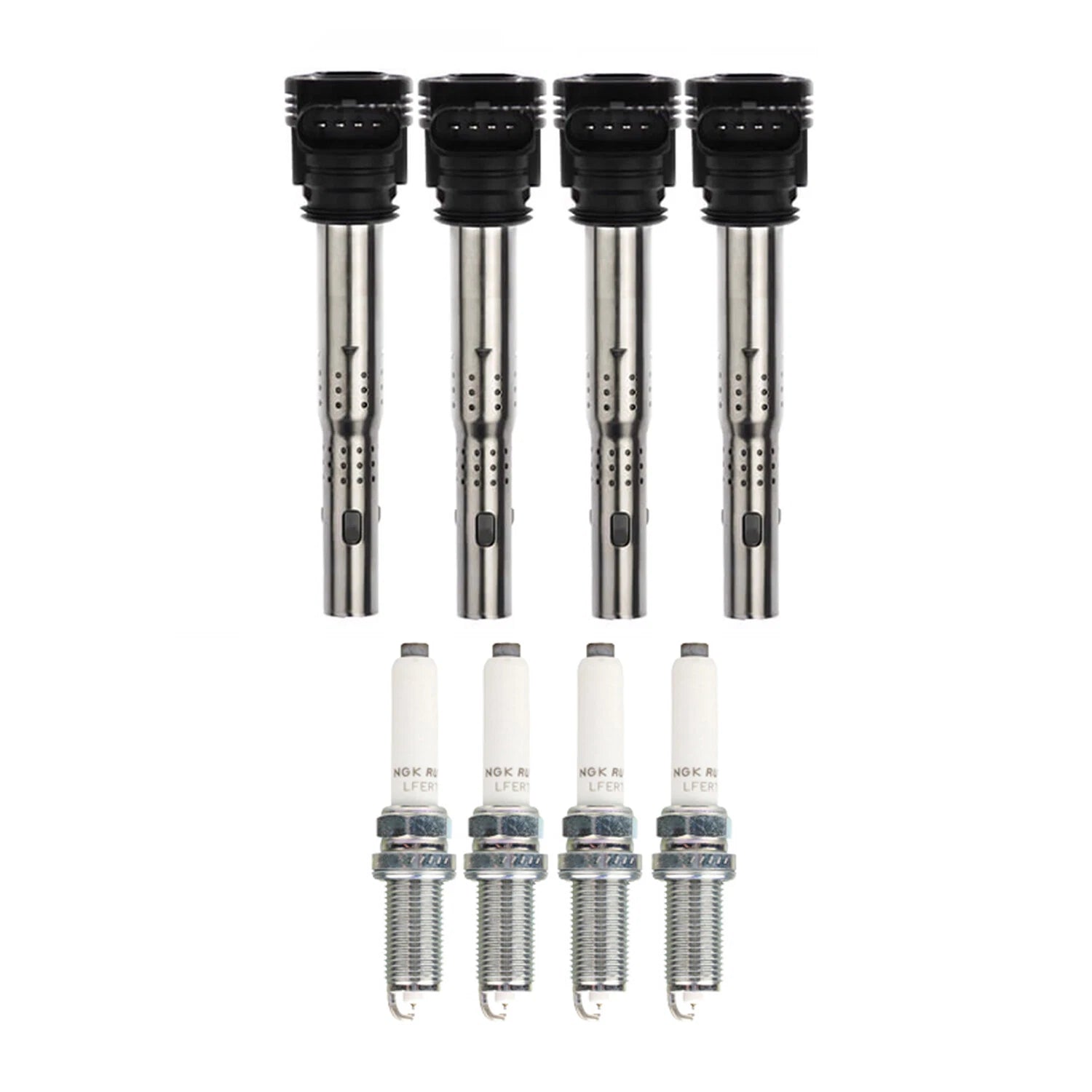 Set of 4 NGK Ignition Coils & Ruthenium HX Spark Plugs for Audi allroad (2000–2023)