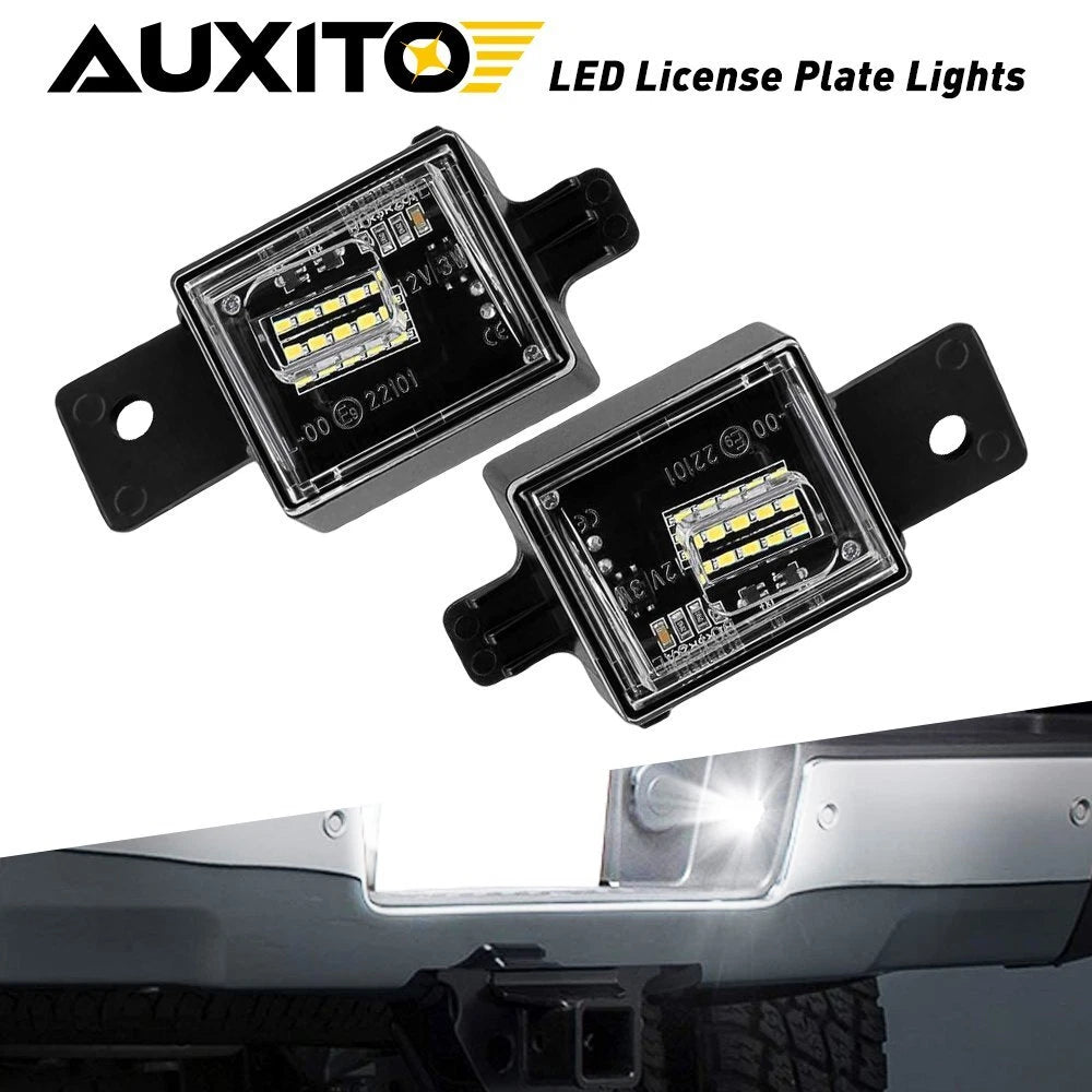 Bright White LED License Plate Lights for Chevy Silverado GMC Sierra (2014–2018)