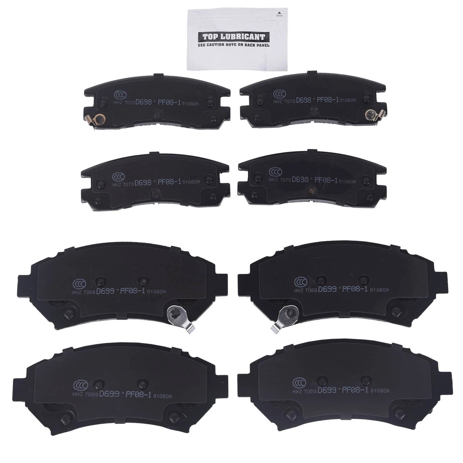 Set of 8 Ceramic Brake Pads for Cadillac DeVille, Chevy Venture