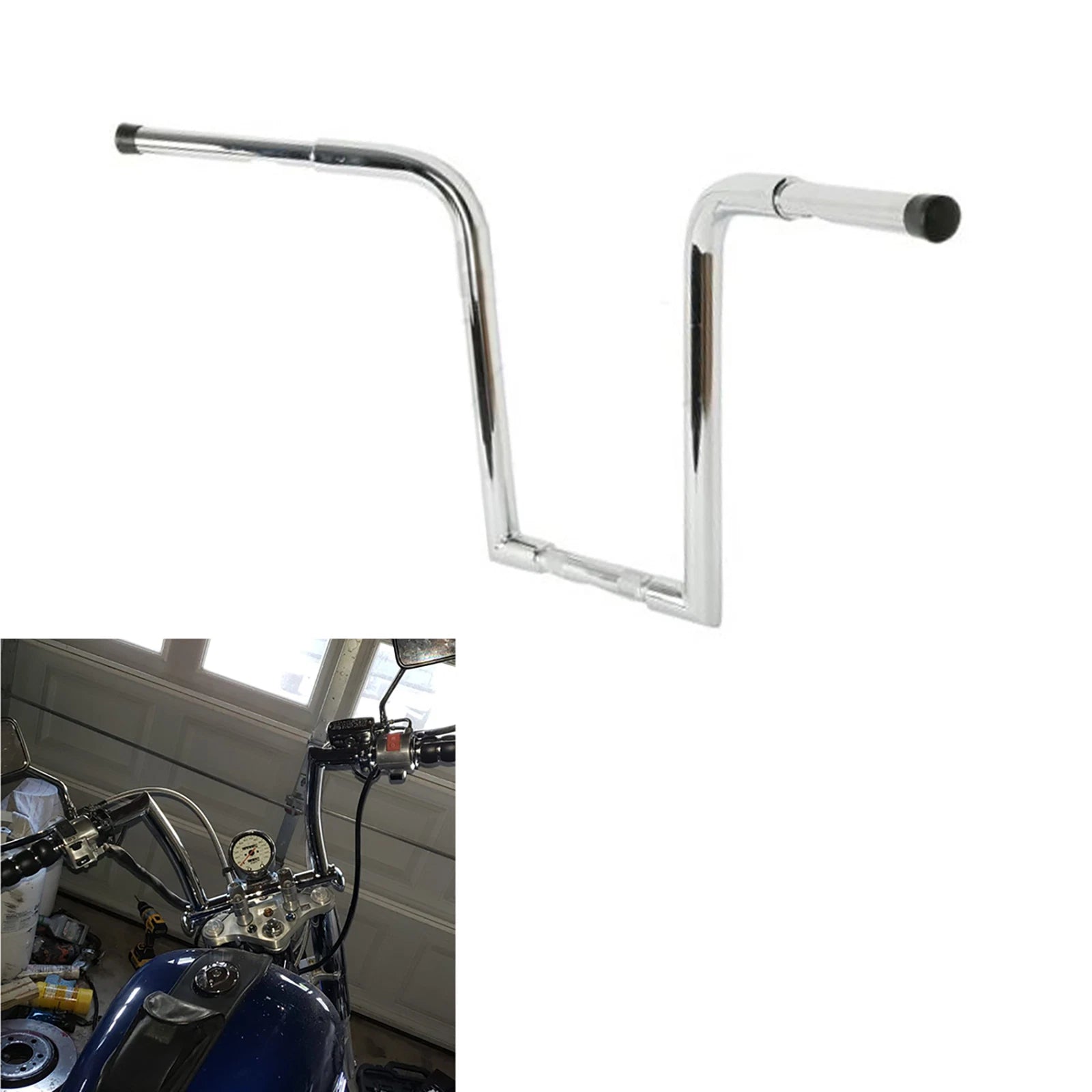 Chrome 16" Rise Ape Hanger Handlebar for Harley FLST FXST Sportster