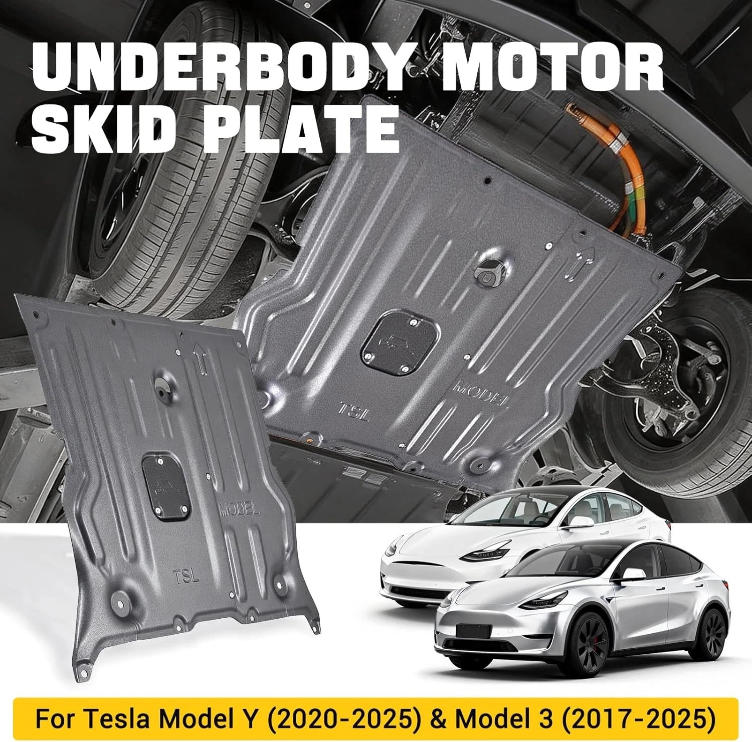 Front Skid Plate for Tesla Model 3, Model Y (2017–2025) Splash Shield Cover