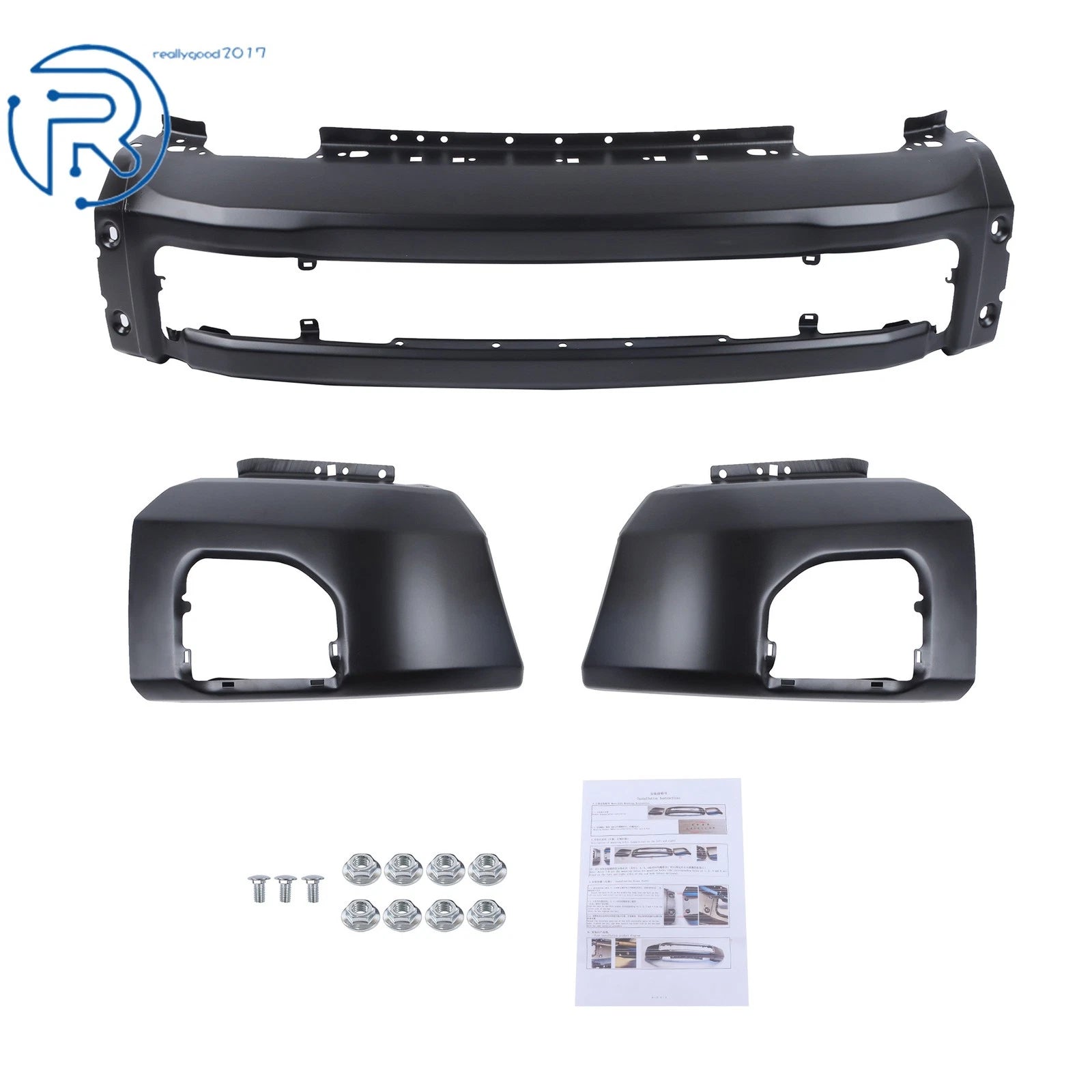 Split Black Front Bumper for Ford F-250/350 Super Duty (2020-2022)