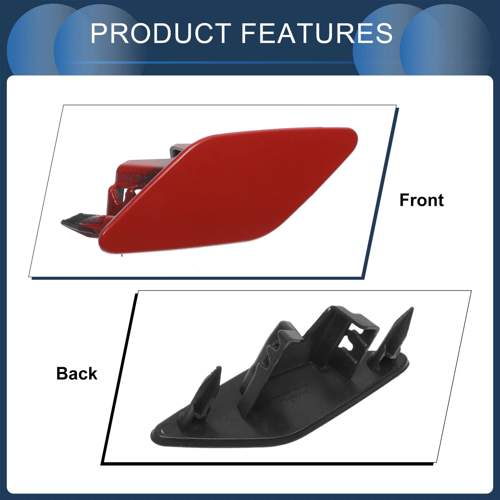 Front Left Washer Nozzle Cover Cap for Volkswagen Passat B8 (2015–2022) Red