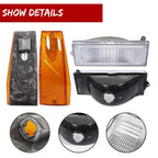 Set of 4 Clear Front Signal and Amber Marker Lamps for Jeep Cherokee (1984–1996)