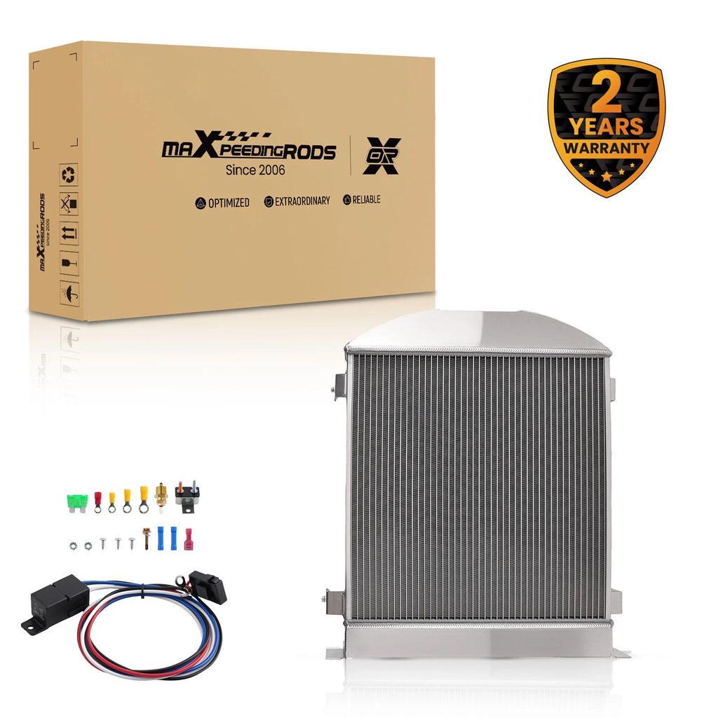 3 Row Aluminum Radiator Fan for Ford Chopped Hot Rod (1932)