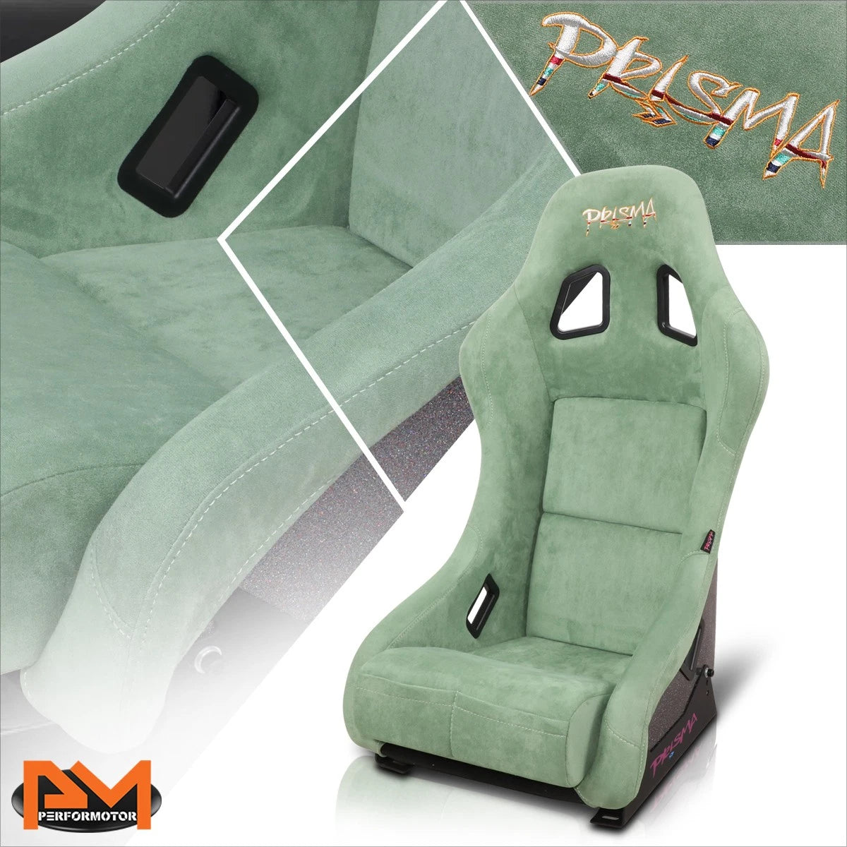 NRG FRP-303OL-PRISMA Olive Fixed Back Racing Bucket Seat for Universal (2010–2023)