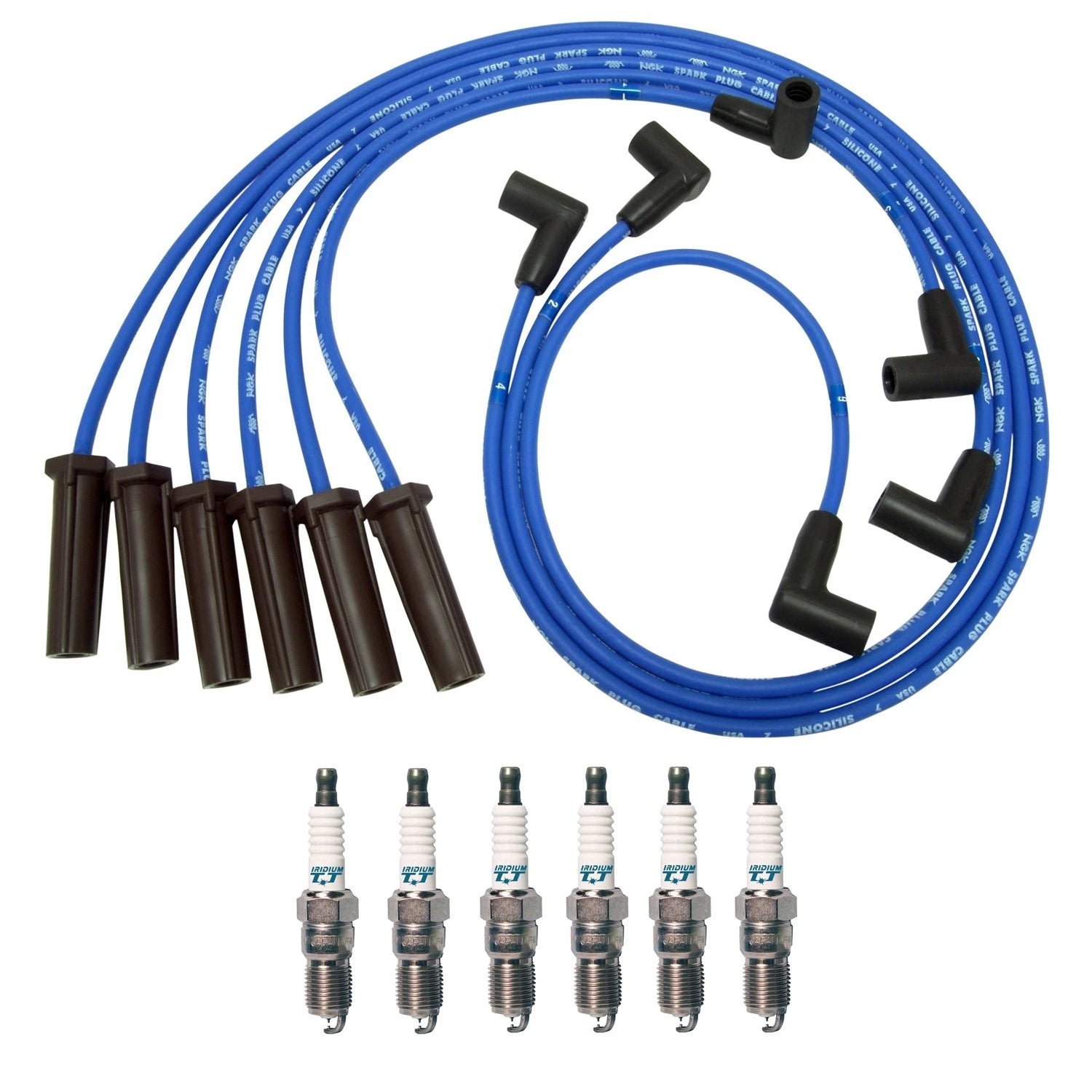 NGK 7mm Wire Set & Denso Iridium Spark Plug Kit for Grand Prix Impala V6 (1997–2003)