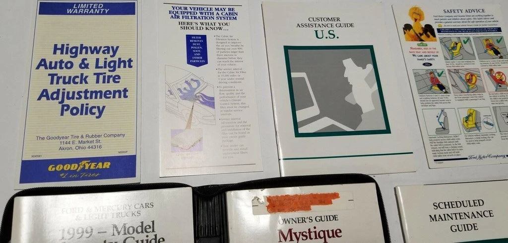 Owners Manual Collection with Case for Mercury Mystique (1999)