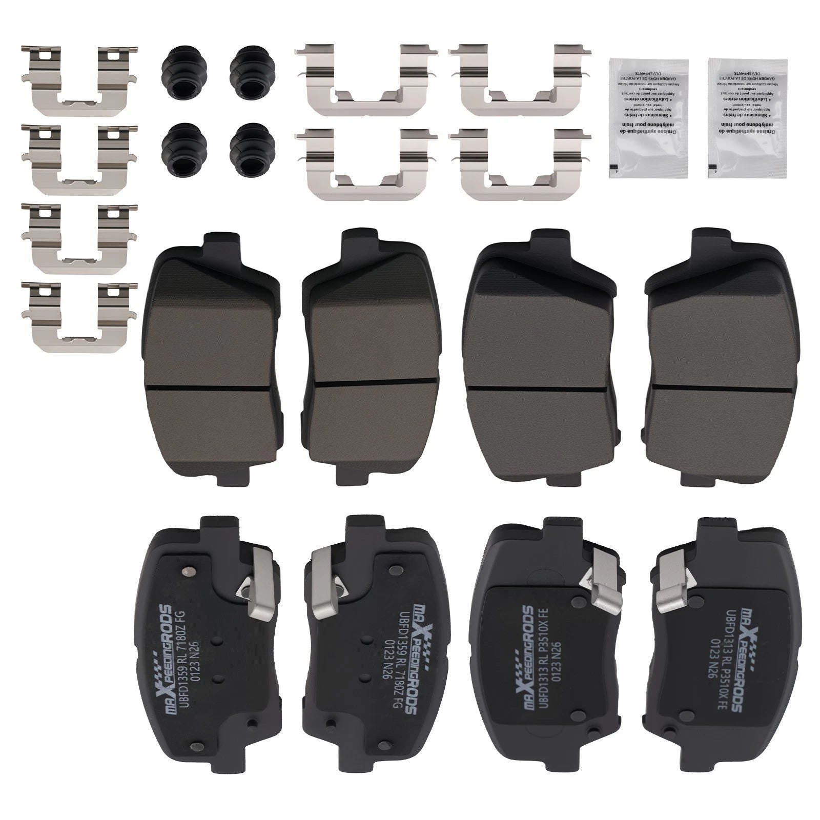 Front & Rear Brake Pads Kit for Hyundai Santa Fe (2010–2012) D1432 D1284