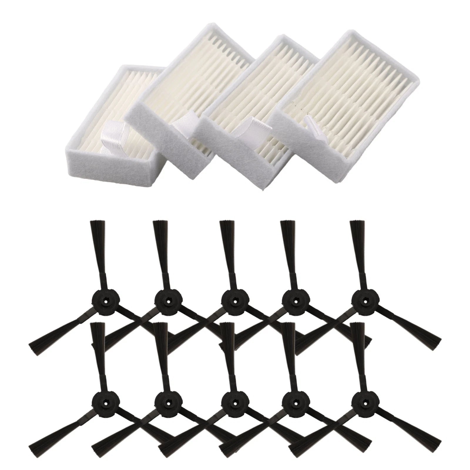 10pcs Side Brush & 4pcs Filter Mesh for Ariete Briciola (2711–2717)