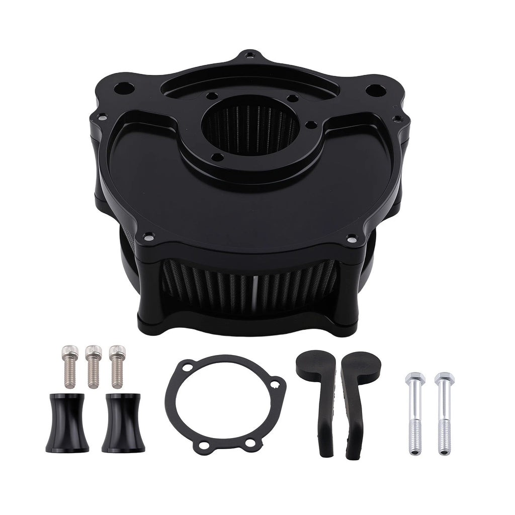 Air Filter Assembly for Harley Davidson Touring Dyna Softail (2000–2017) Black