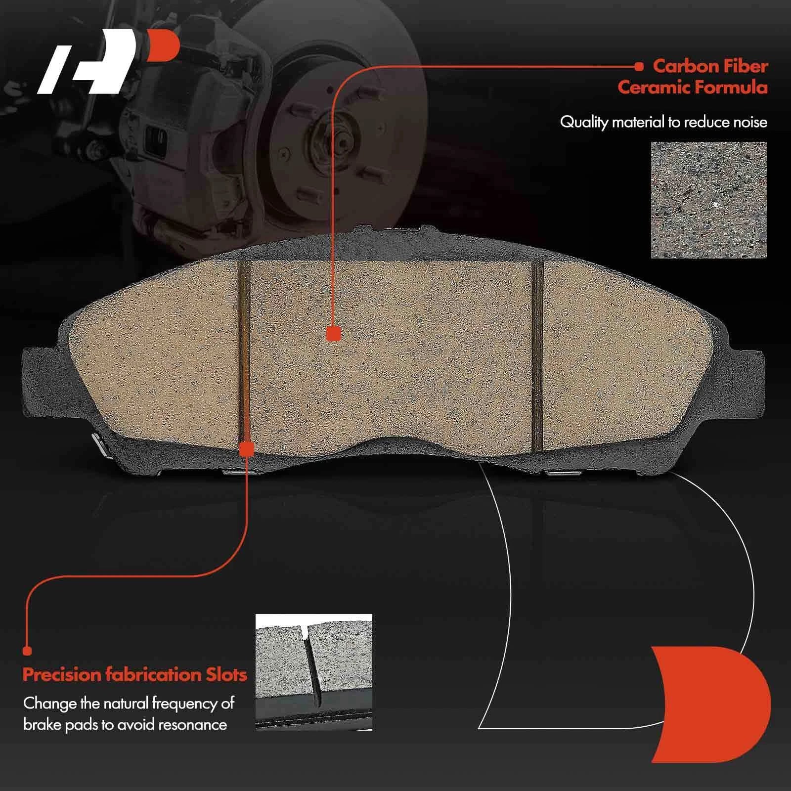 Set of 4 Front Ceramic Brake Pads for Chevy Traverse (2018–2021)