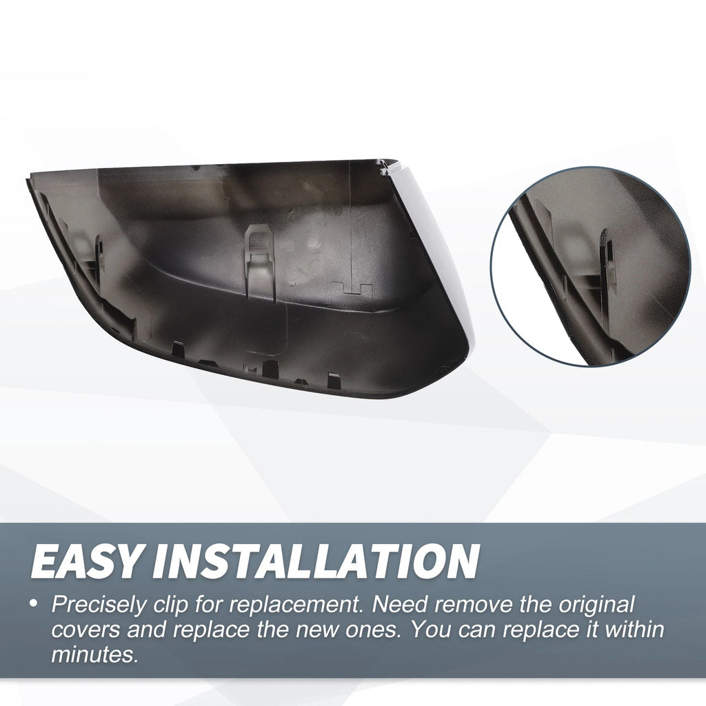 Pair Rearview Mirror Cover Cap Gloss Black for Audi Q2 Q3 RSQ3 (2017–2024)