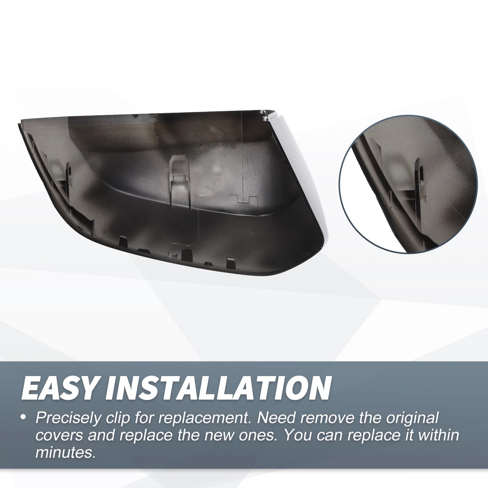Pair Rearview Mirror Cover Cap Gloss Black for Audi Q2 Q3 RSQ3 (2017–2024)