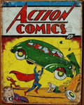 Vintage Replica Tin Metal Sign for Action Comic Superhero (1965)