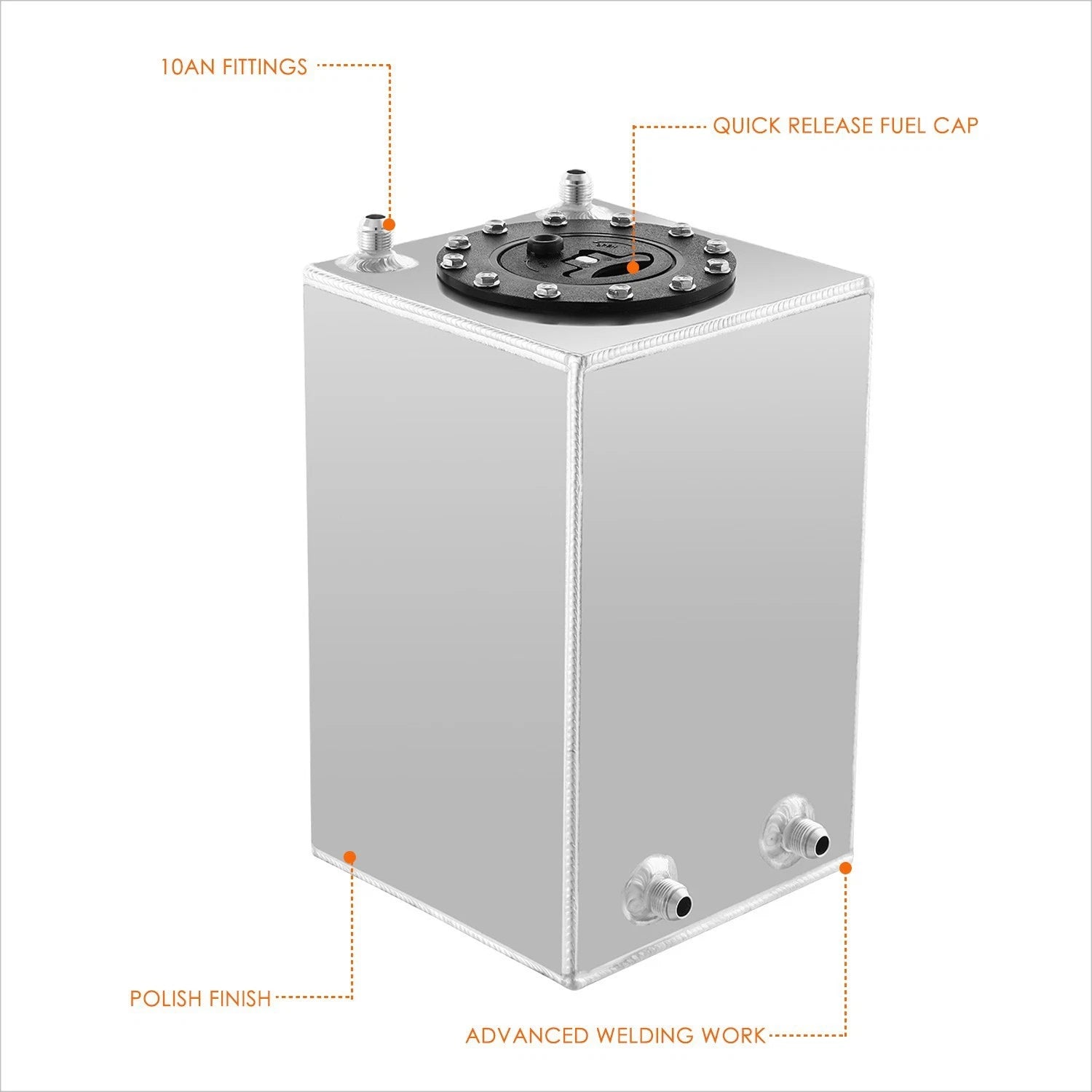 2.5 Gallon Aluminum Racing Fuel Cell for Universal (Fits Most Models)
