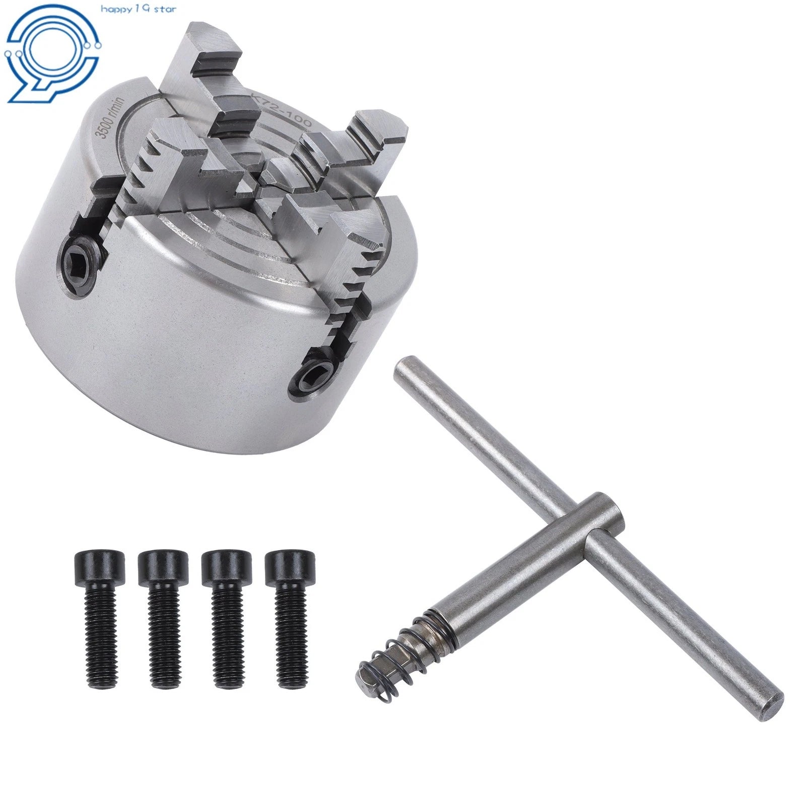 4 Jaw Independent Chuck for Wood Lathe (100mm)