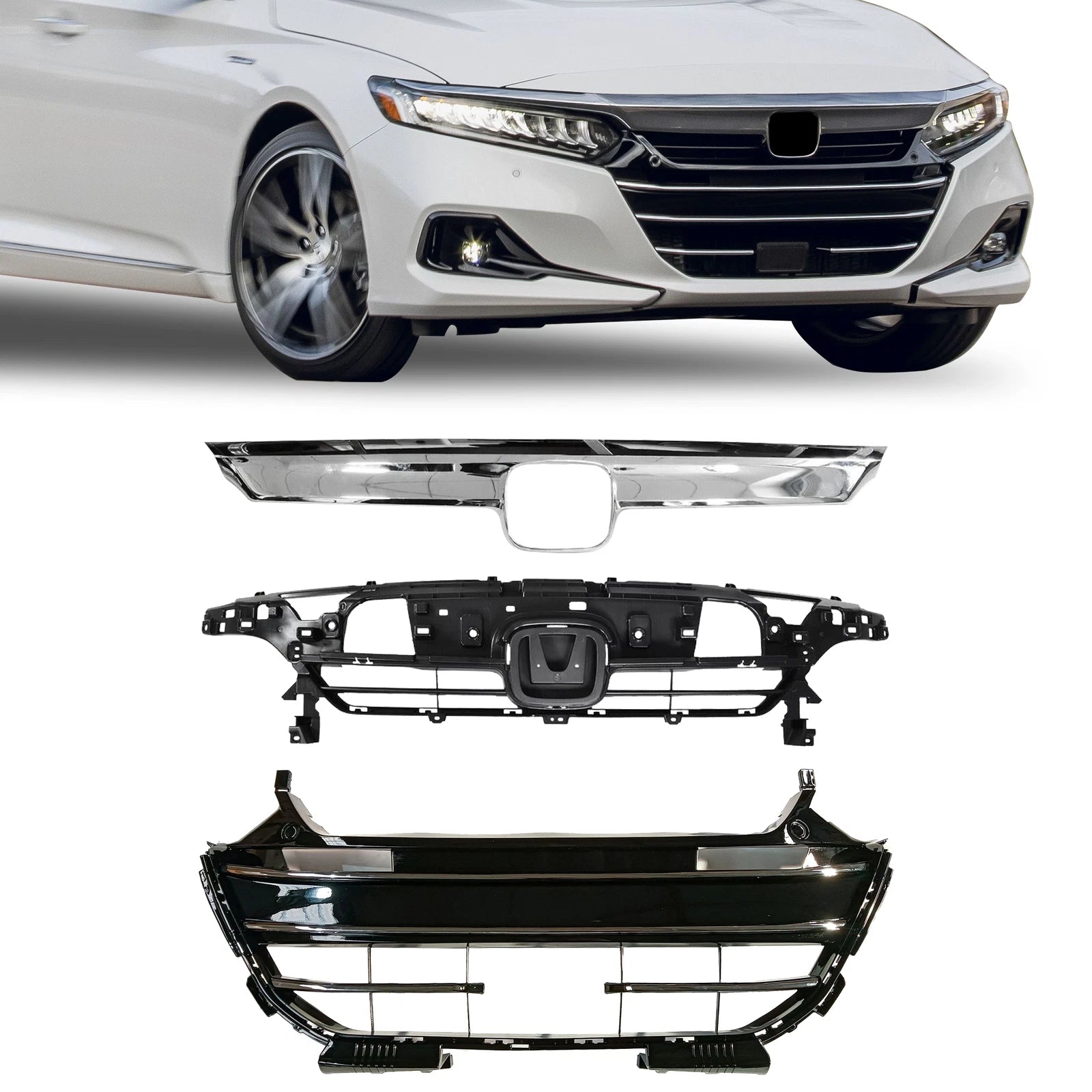 Front Bumper Grille Set for Honda Accord (2021–2022)