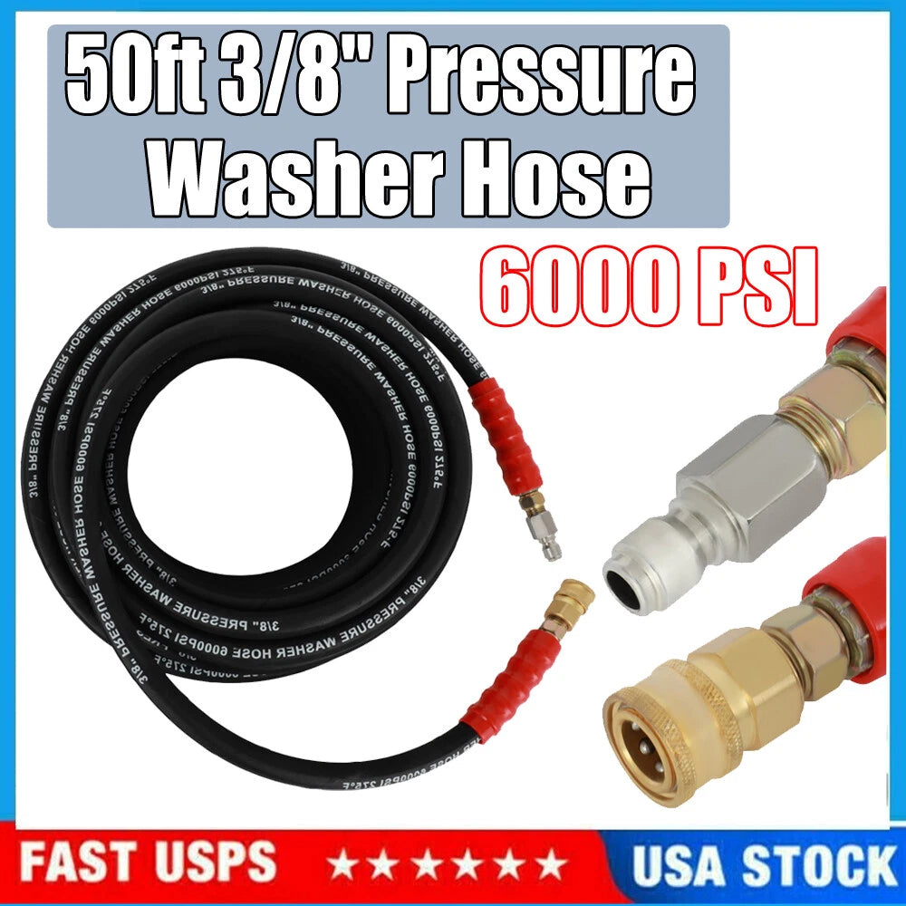 3/8" x 50ft Hot Water Pressure Washer Hose for Pressure Washers