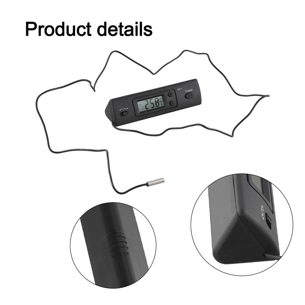 Car Thermometer for Indoor and Outdoor Use (12.543.5cm) Black LCD