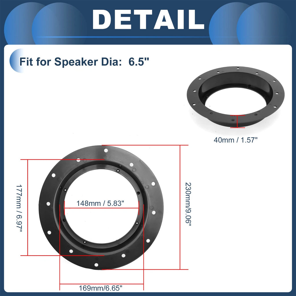 Set of 2 Speaker Spacer Rings for Volkswagen 