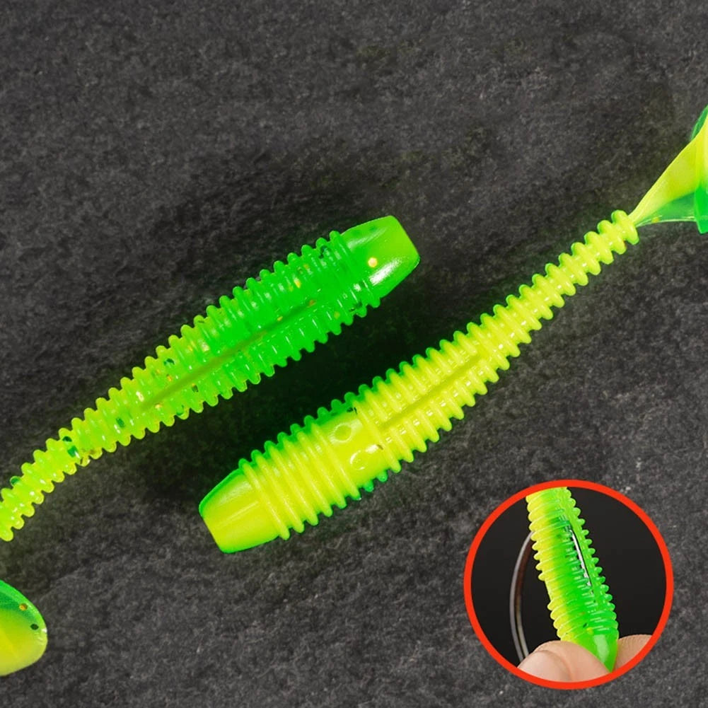 15pcs Spiral Soft Bait Fishing Wobblers 35mm Shrimp Flavor Selection
