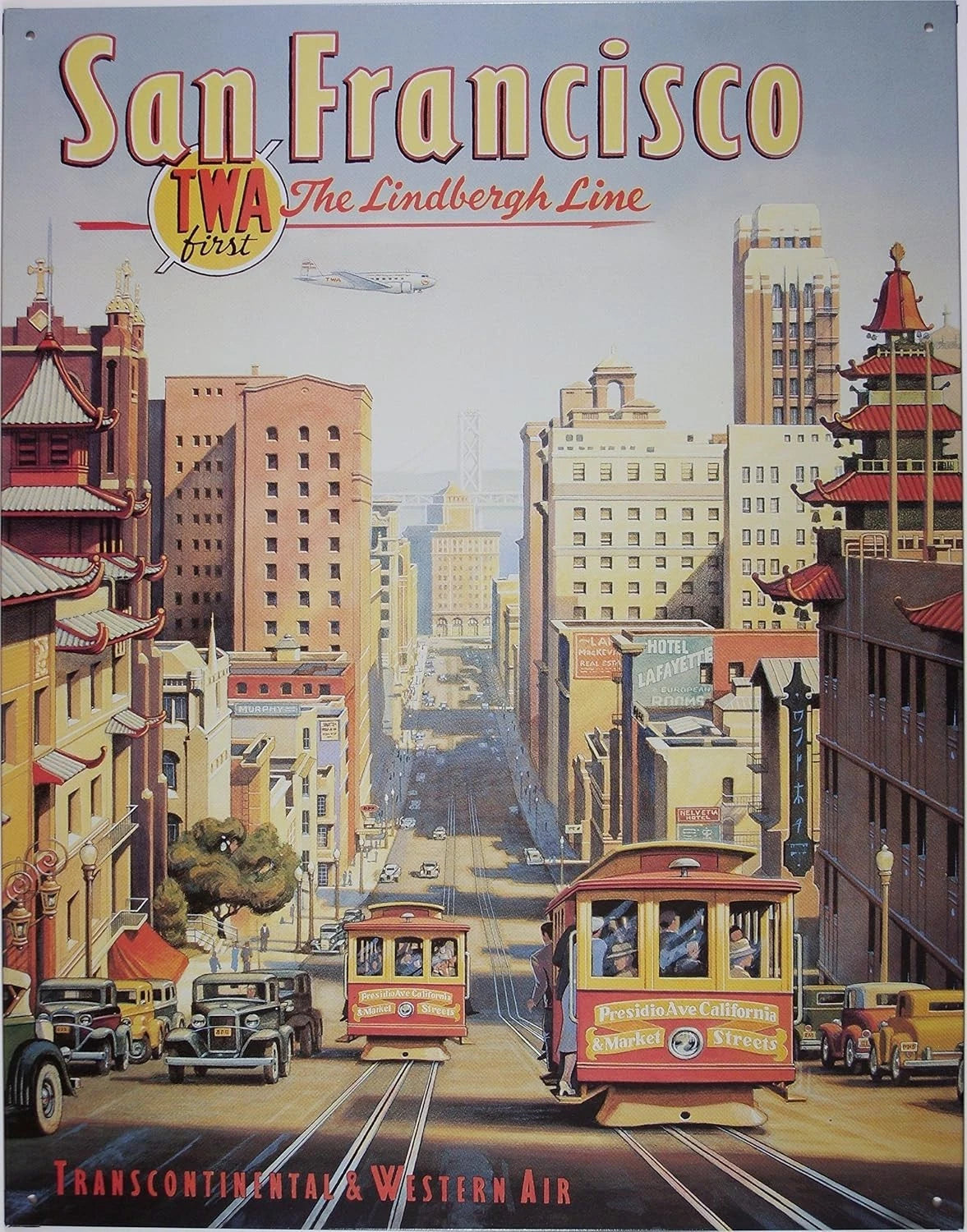 Metal Tin Sign for TWA Travel Home Decor (#1160)