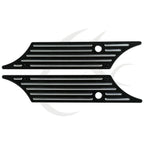 Black/Chrome Hard Saddlebags Latch Covers for Harley Touring Road Glide (93-13)