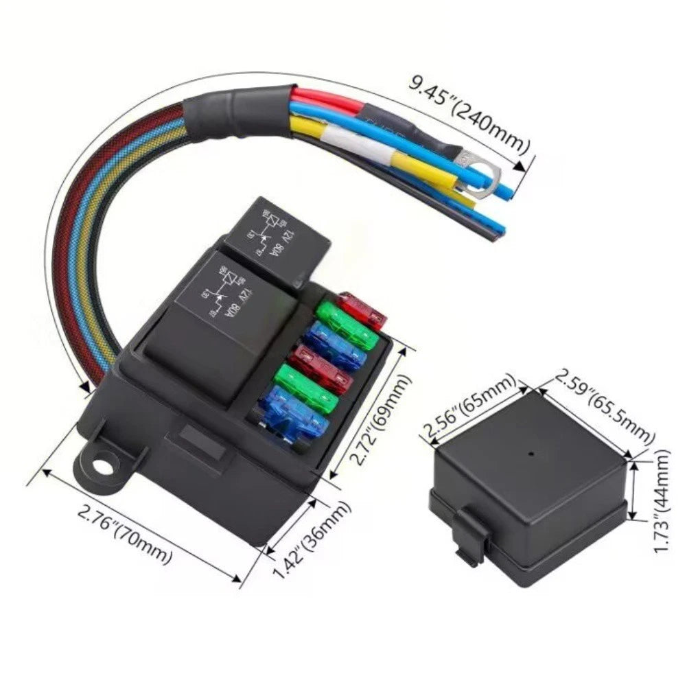 Fuse Box 45 Pin for Truck RV (12V 24V) - IP65, 4 Way, 23 Relays