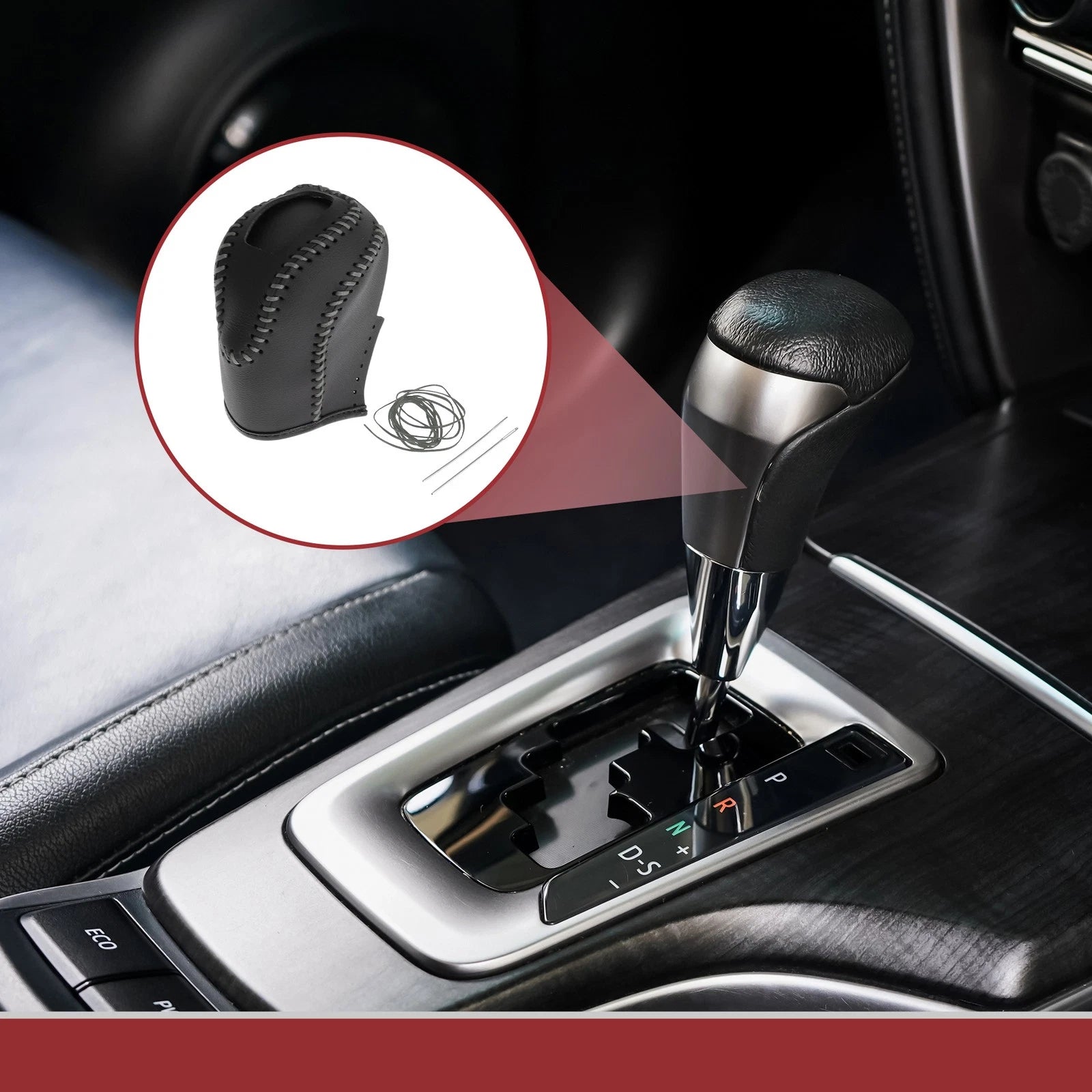 1Pc Gear Shift Knob Cover for Volkswagen Taos (2022–2023) Black Gray