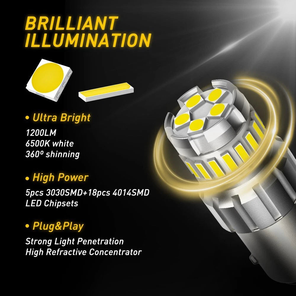 2X LED Bulbs for Backup Reverse Signal Parking for Make Model (YYYY–YYYY)
