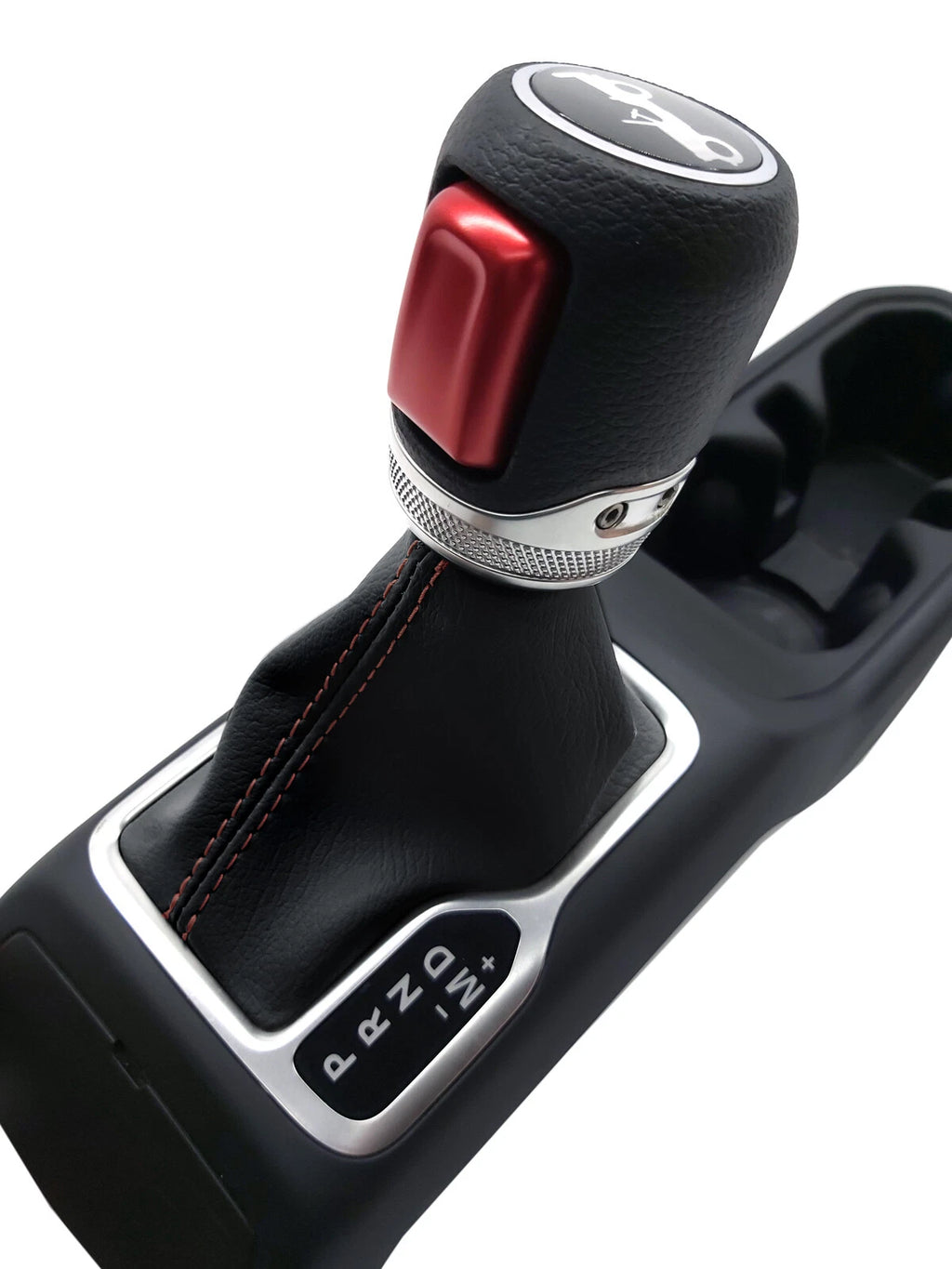 Automatic Shift Boot Cover for Jeep Wrangler (2018–2020) Black Red Stitch