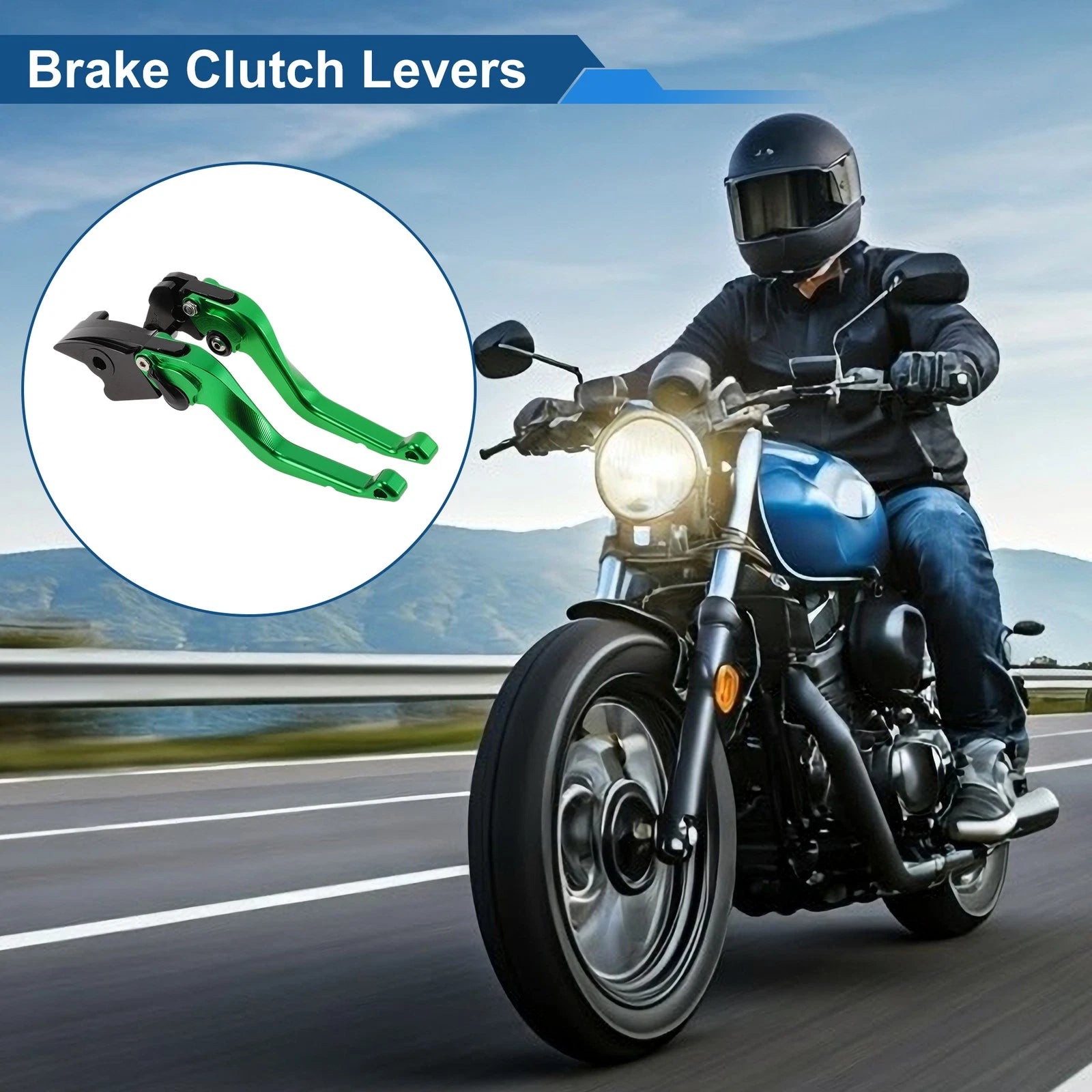Adjustable Short Brake Clutch Levers for Honda CBR600RR (2003–2006) Green