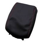 Console Armrest Cover for Nissan Titan (2016–2020) Red Stitch PVC Leather