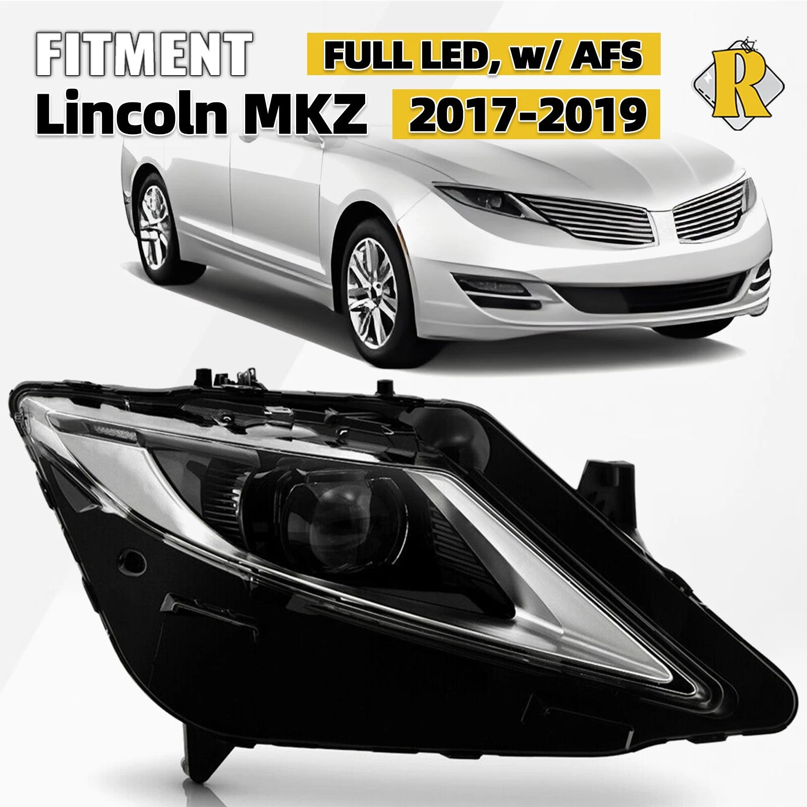 Full LED Headlight W/AFS Projector for Lincoln MKZ (2013–2016) - Right Side