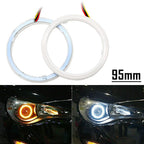2X White Amber 95MM Switchback LED Angel Eyes for Car Headlight Retrofit