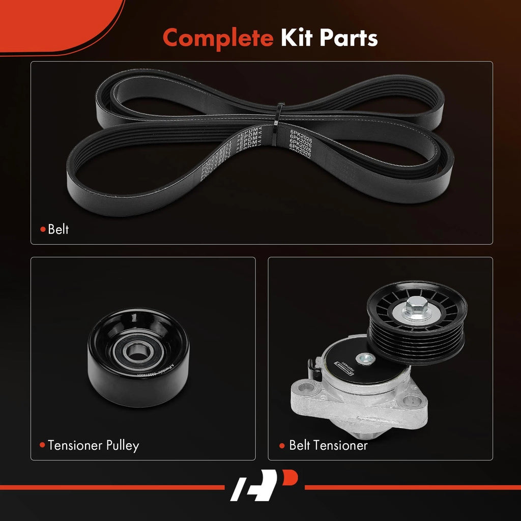 3X Serpentine Belt Drive Component Kit for Chevy Corvette (2001)