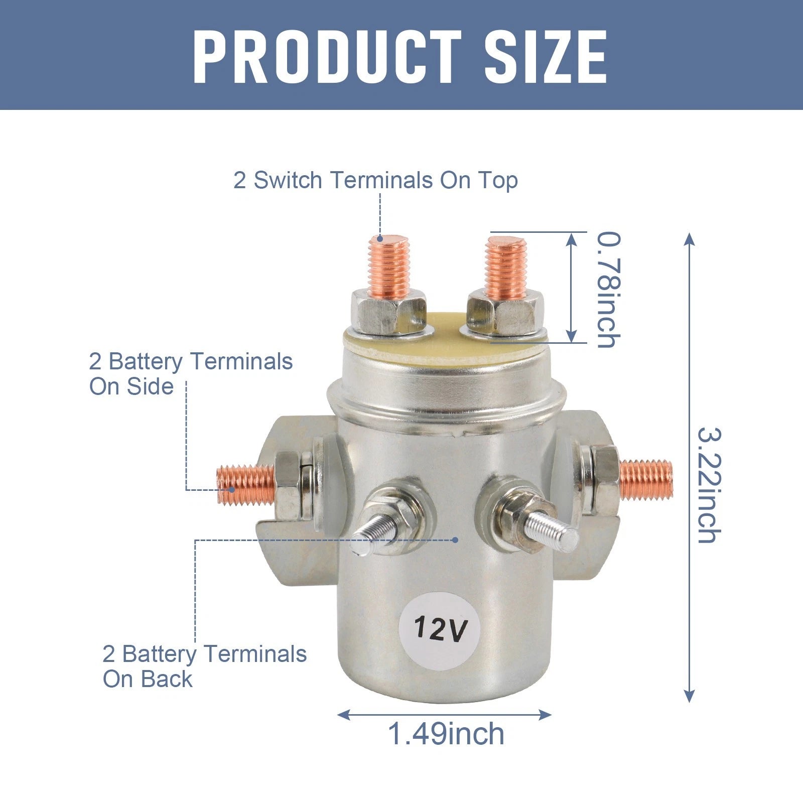 2X 12V Continuous Duty Relay Solenoid for Autocrane Boom Winch