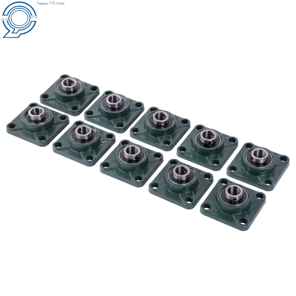 Set of 10 Pillow Block Bearings for UCF204 (Self-Alignment, 3/4" Bore)