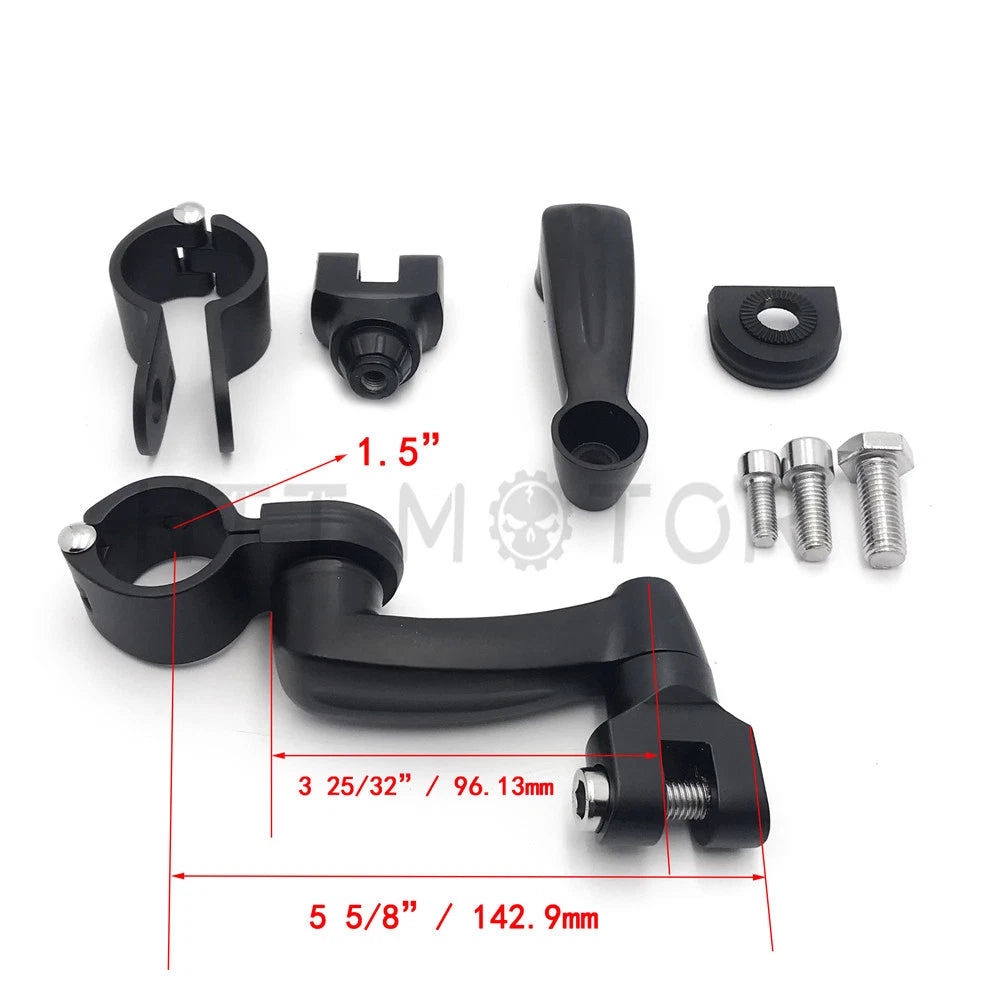 Black 360 Adjustable Skull FootPeg Kit for Honda VTX1300 (2003–2009)
