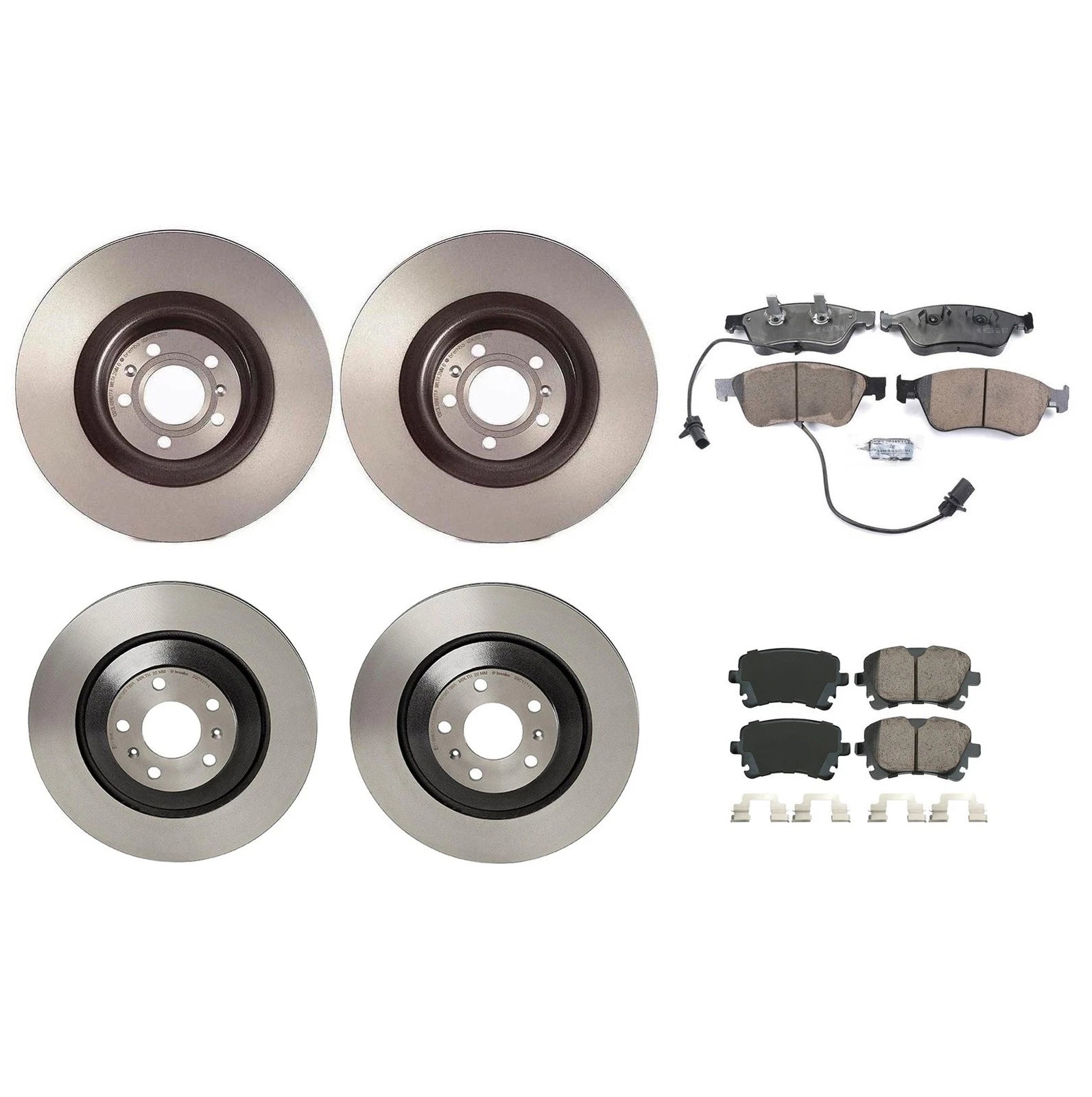 Akebono Euro Brake Kit Disc Rotors Pads for Audi A8 Quattro (2005–2009)
