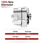 110Amp Chrome Alternator for Street Rod (ADR0335C)