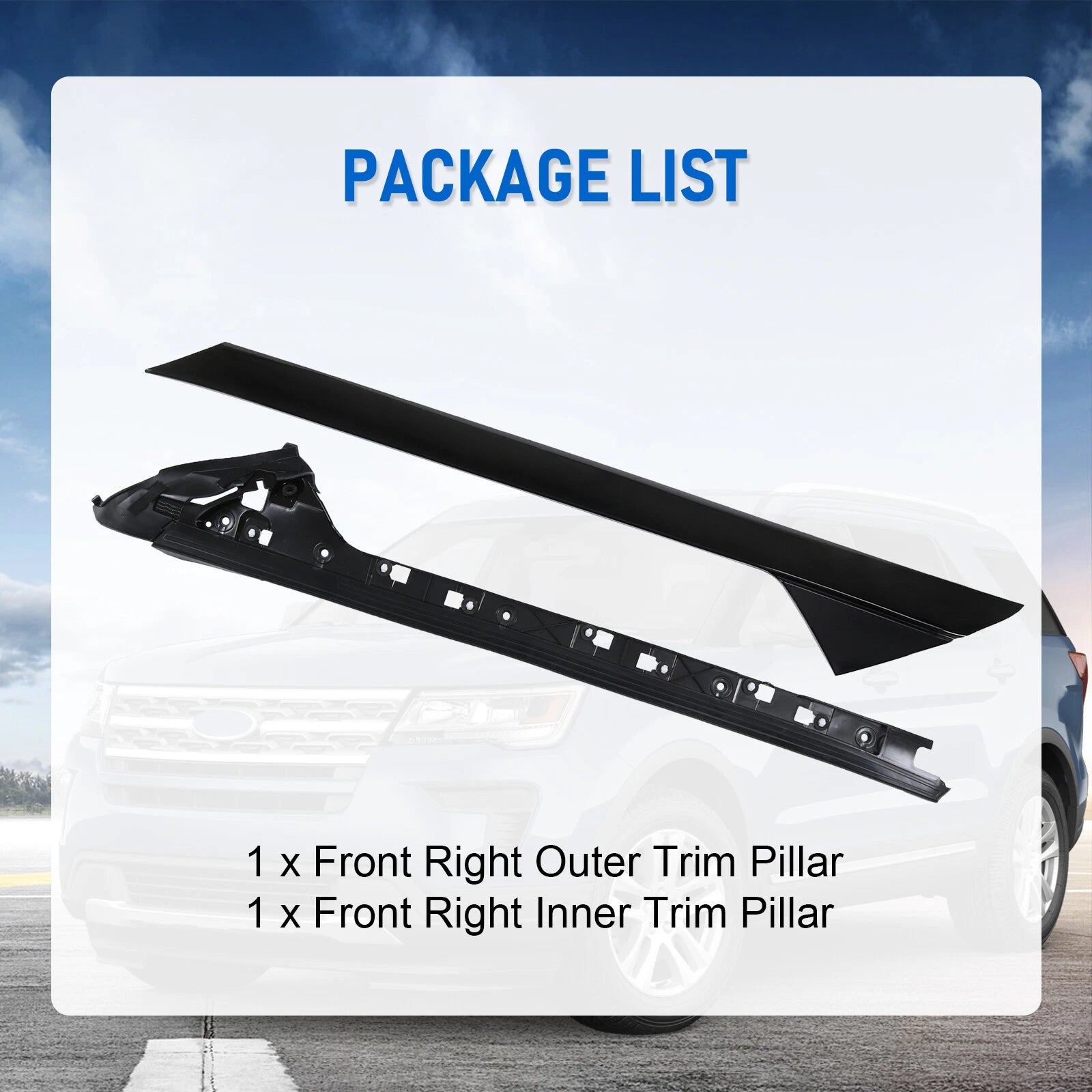 Passenger Side Windshield A-Pillar Molding for Ford Explorer (2011-2019)