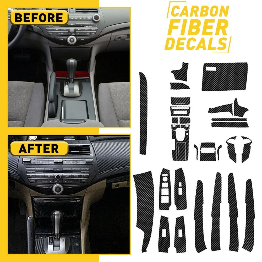 3D Carbon Fiber Interior Trim Kit for Honda Accord (2008–2012)