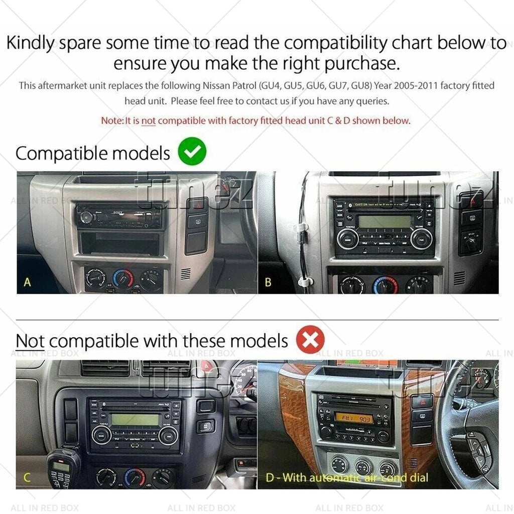 9" Android 13 Head Unit Car Stereo for Nissan Patrol GU Y61 (2004–2015)